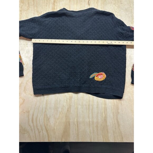 Carole Little Knitwear Womens M Cardigan Sweater Multicolor Embroidered Fall VTG - Picture 7 of 7